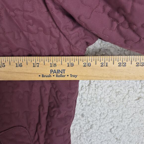 Volcom Women's L Puzzled Jkt. Insulated Snowboard Ski Burgundy Winter Coat Hood - Picture 3 of 11